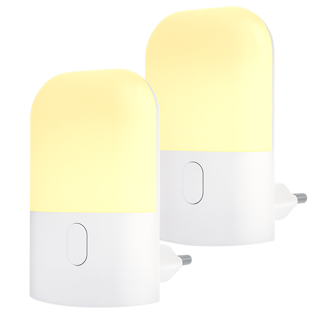 Nixen Nachtlamp 2 Stuks - met nachtsensor en 4 felheid-standen