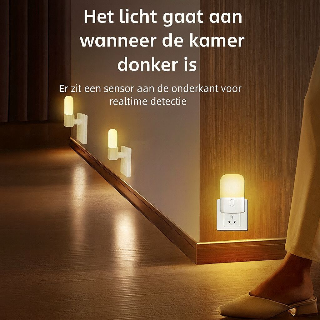 Nixen Nachtlamp met nachtsensor en 4 felheid-standen
