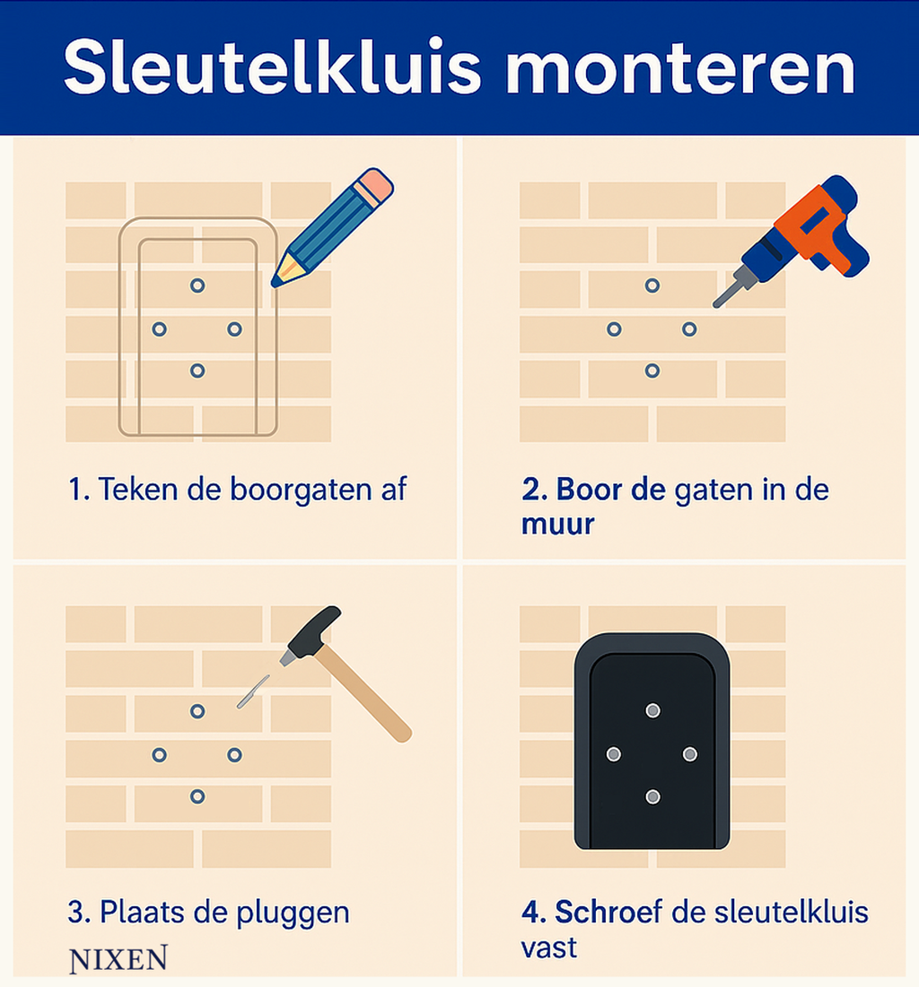 Nixen Sleutelkluis met Code inclusief wandmontage
